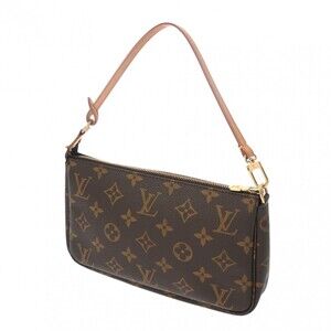 Louis Vuitton Canvas Accessoires Accessory Brown Pochette Monogram